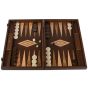 Manopoulos Premium Wenge Walnut Burl Backgammon Set - Dark Brown
