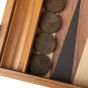 Manopoulos Walnut Replica Wooden Backgammon Set - Walnut Brown