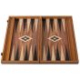 Manopoulos Walnut Replica Wooden Backgammon Set - Walnut Brown