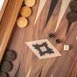 Manopoulos Walnut Replica Wooden Backgammon Set - Walnut Brown