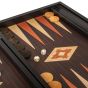 Manopoulos Wenge Replica Wooden Backgammon Set - Black Wood