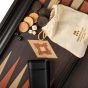 Manopoulos Wenge Replica Wooden Backgammon Set - Black Wood