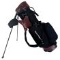 Modest Vintage Player Leather Golf Bag Stand - Black Canvas