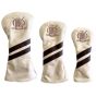 Modest Vintage Player Leather Golf Covers Set - Cream/Brown