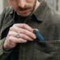 Crazy Horse Leather Key Organiser - Marine blue