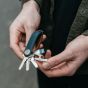 Crazy Horse Leather Key Organiser - Marine blue