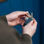 Crazy Horse Leather Key Organiser - Marine blue