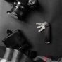 Crazy Horse Leather Key Organiser - Black/Red