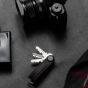 Crazy Horse Leather Key Organiser - Black/Red
