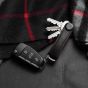 Crazy Horse Leather Key Organiser - Black/Red