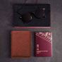 Leather Sleeve for Passports - Cognac
