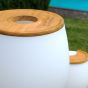 Valiente XL Multicolor LED Eiskübel mit personalisierter Holztischplatte - Weiß