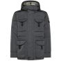 Peuterey Aiptek Kapuzenfeldjacke mit Fell - Grau/Taupe