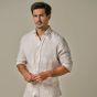 Profuomo Striped Linen Shirt - Beige