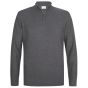 Profuomo Cotton Textured Half-Zip Pullover - Grey