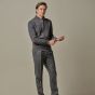 Profuomo Cotton Textured Half-Zip Pullover - Grey