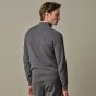 Profuomo Cotton Textured Half-Zip Pullover - Grey