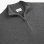 Profuomo Cotton Textured Half-Zip Pullover - Grey