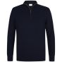 Profuomo Cotton Textured Half-Zip Pullover - Navy