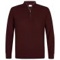 Profuomo Cotton Textured Half-Zip Pullover - Dark Red