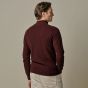 Profuomo Cotton Textured Half-Zip Pullover - Dark Red