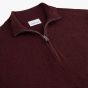 Profuomo Cotton Textured Half-Zip Pullover - Dark Red