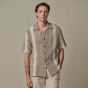 Profuomo Crochet Button Through Polo - Beige
