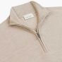 Profuomo Merino Woolen Half-Zip Pullover - Beige