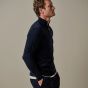 Profuomo Merino Woolen Half-Zip Pullover - Navy