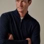 Profuomo Merino Woolen Half-Zip Pullover - Navy