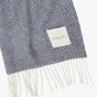 Profuomo Herringbone Pattern Lambswool Scarf - Blue