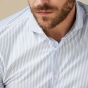 Profuomo Japanese Knitted Shirt - Blue Striped