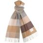 Profuomo Lambswool Multi-Color Block Scarf - Brown