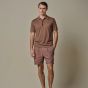 Profuomo Linen Cotton Polo - Clay