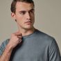 Profuomo Linen Cotton T-Shirt - Grey/Blue