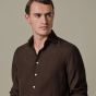 Profuomo Linen Shirt - Dark Brown