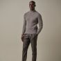 Profuomo Boiled Woolen Mockneck Pullover - Mid Brown