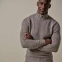Profuomo Boiled Woolen Mockneck Pullover - Mid Brown