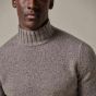 Profuomo Boiled Woolen Mockneck Pullover - Mid Brown