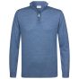 Profuomo Merino Woolen Pullover Half Zip - Blue