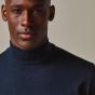 Profuomo Merino Woolen Mock Neck Jumper - Navy