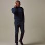 Profuomo Merino Woolen Mock Neck Jumper - Navy