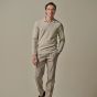 Profuomo Wool Blend Open-Collar Polo - Beige