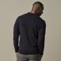Profuomo Wool Blend Open-Collar Polo - Navy