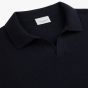 Profuomo Wool Blend Open-Collar Polo - Navy