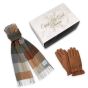 Profuomo Scarf & Gloves Set - Cognac