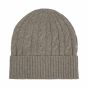 Profuomo Wool Beanie Brown Cableknit