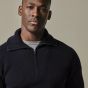 Profuomo Wool Half-Zip Fisherman Sweater - Navy