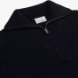Profuomo Wool Half-Zip Fisherman Sweater - Navy