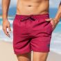 Son of a Beach Father & Son Solid Swim Shorts - Dark Red